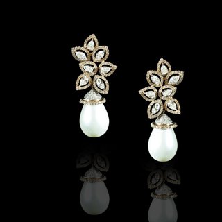 Pearl Flower Drop Earrings
