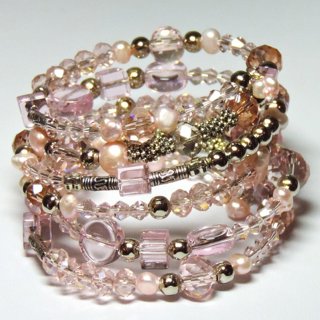Pink Crystal Stack Bracelet