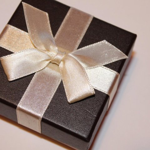 Black Gift Box with Ribbon